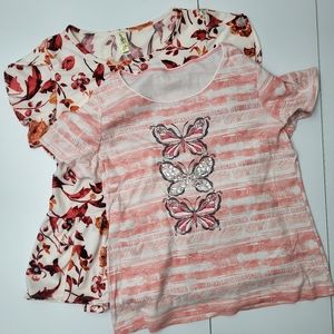 2 women's tops, women's medium